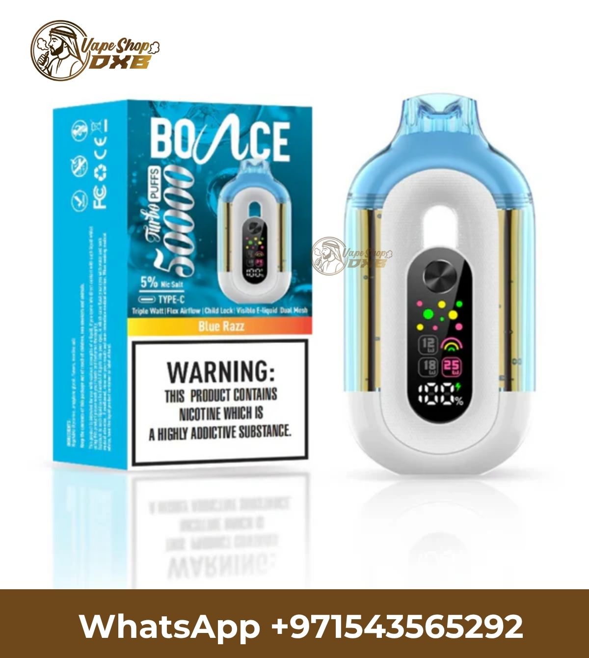 Bounce Turbo 50,000 Puffs Dual Mesh Disposable Vape Dubai UAE