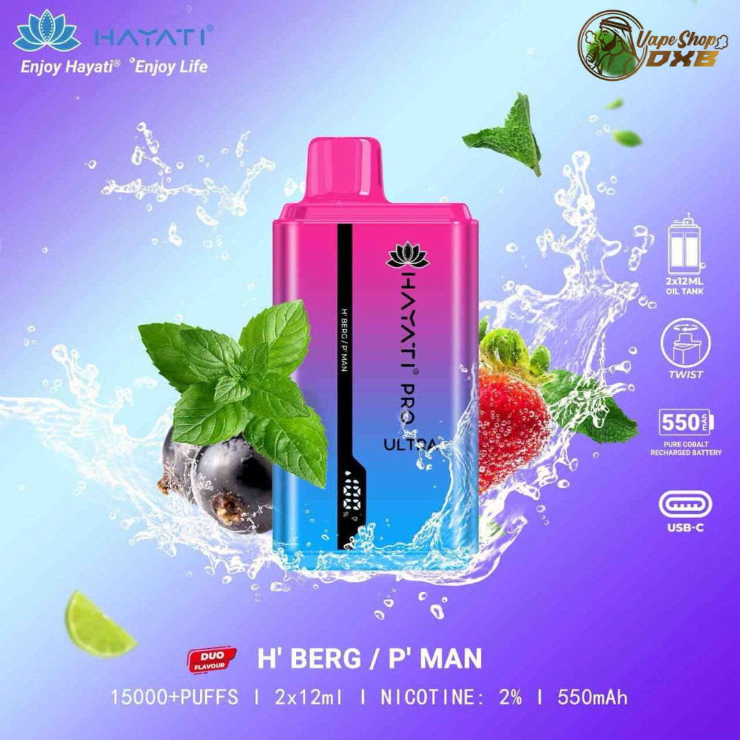 HAYATI Pro Ultra 15000 Puffs Dual Flavour 2% Vape Dubai