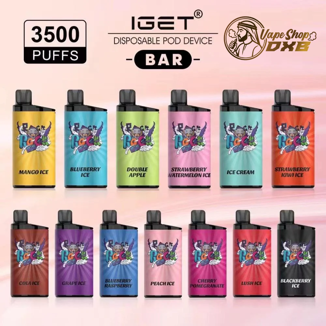 IGET BAR 3500 Puffs Raspberry Grape 50MG Disposable Vape Dubai