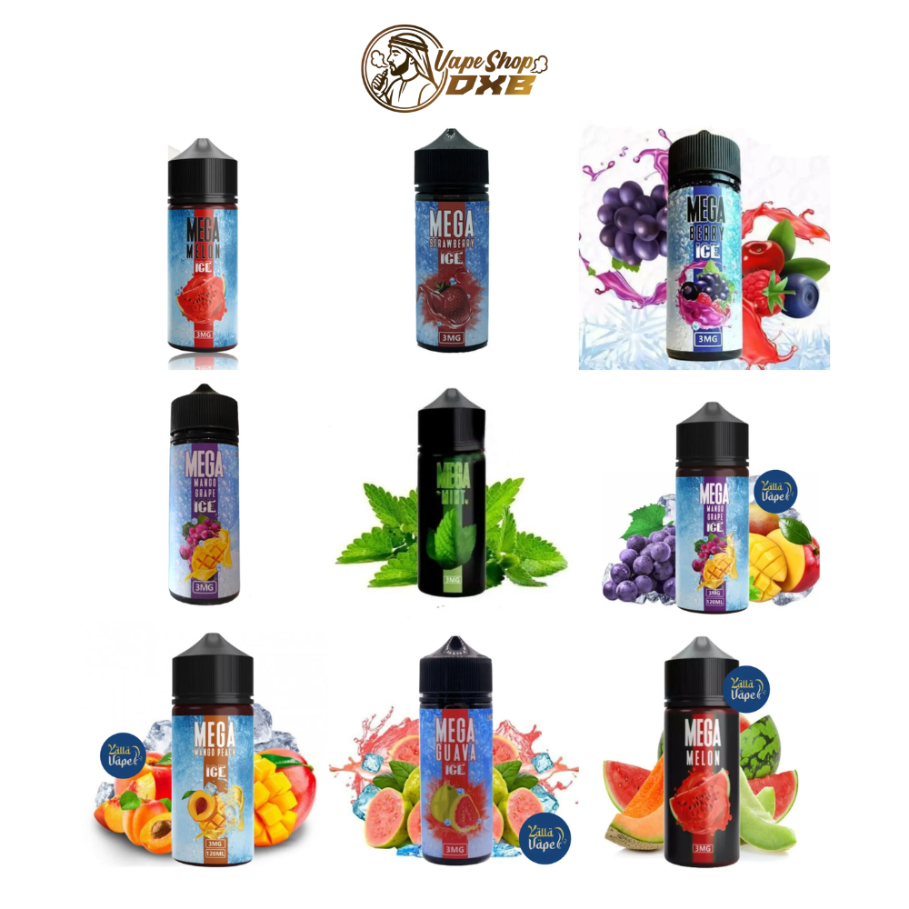 MEGA 120ml 3mg E-liquid Vape Juice – Dubai UAE – Multiple Flavors