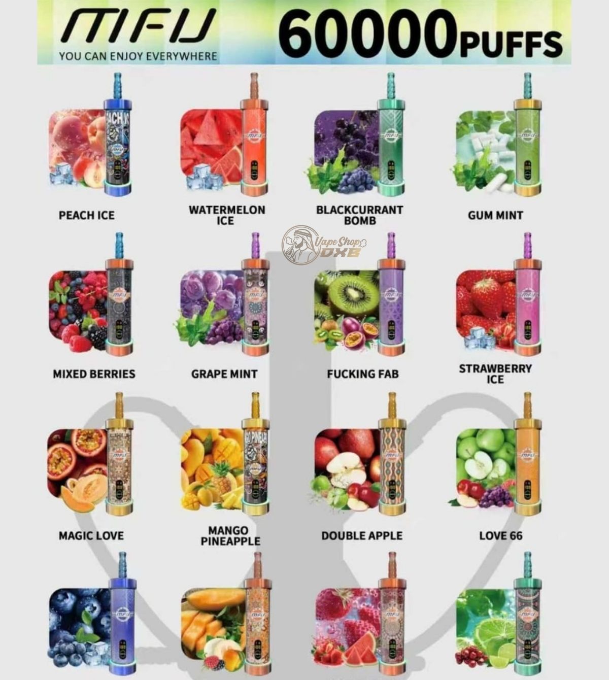 MFU SHISHA X2 60,000 Puffs Disposable Vape Dubai UAE