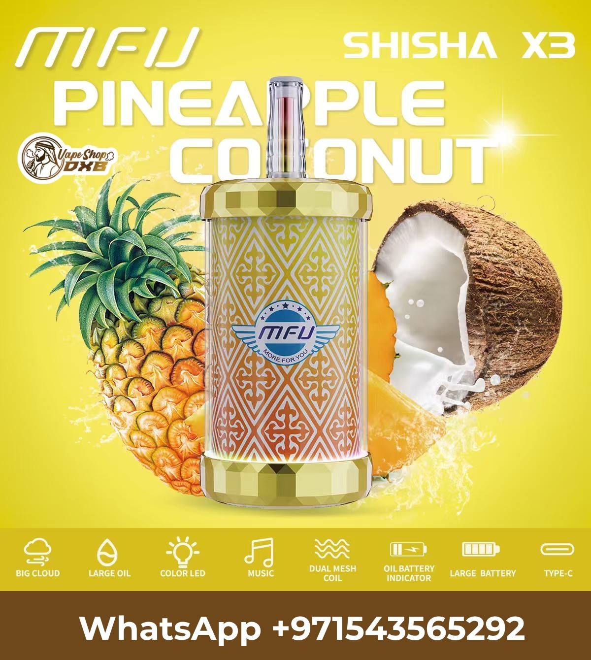 MFU SHISHA X3 150,000 Puffs Hookah Disposable Vape Dubai UAE