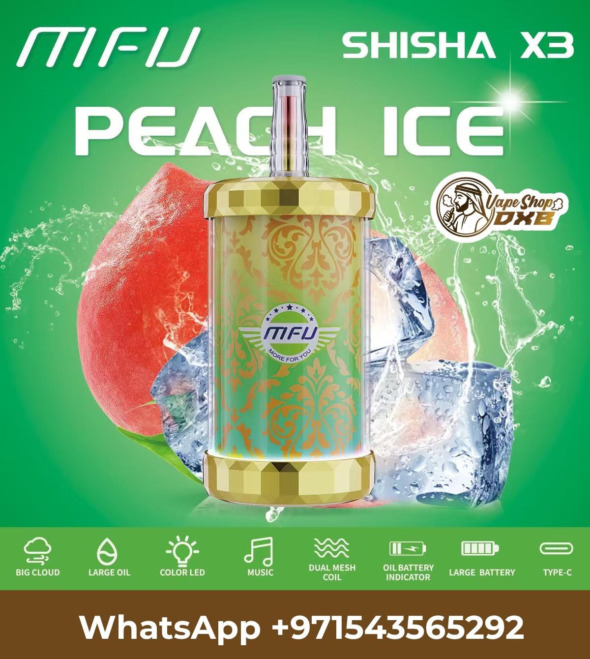 MFU SHISHA X3 150,000 Puffs Hookah Disposable Vape Dubai UAE
