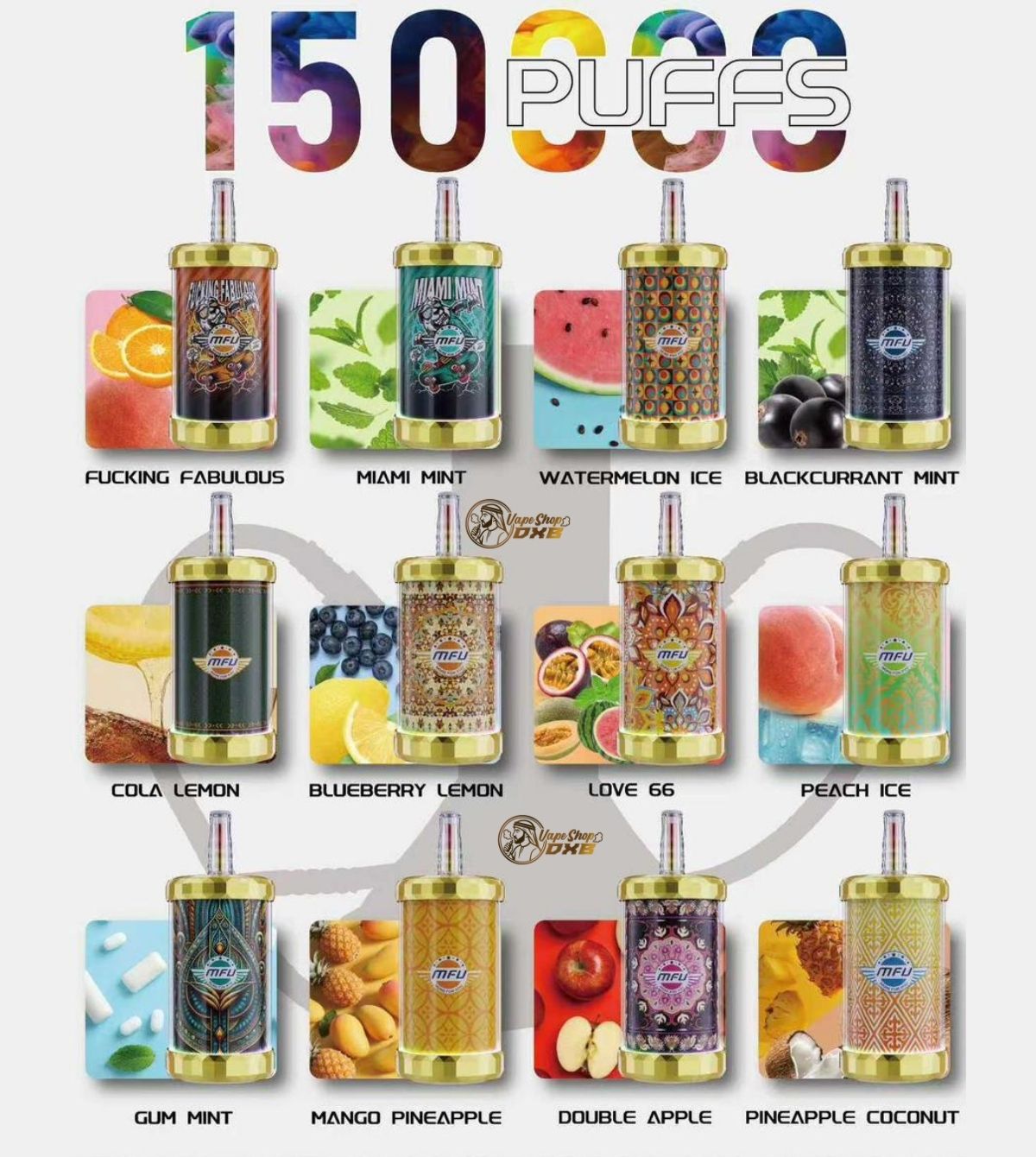 MFU SHISHA X3 150,000 Puffs Hookah Disposable Vape Dubai UAE