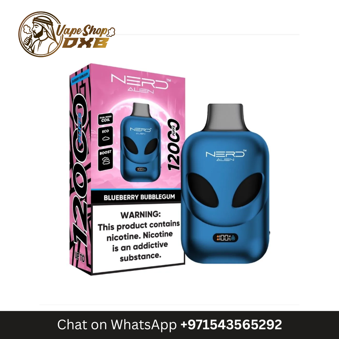 NERD Alien 12000 Puffs 20MG Rechargeable Disposable Vape – UAE