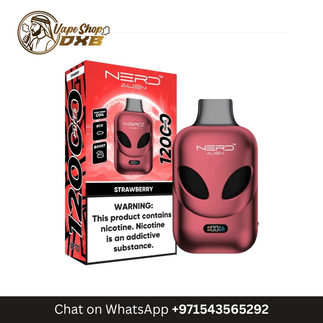 NERD Alien 12000 Puffs 20MG Rechargeable Disposable Vape – UAE