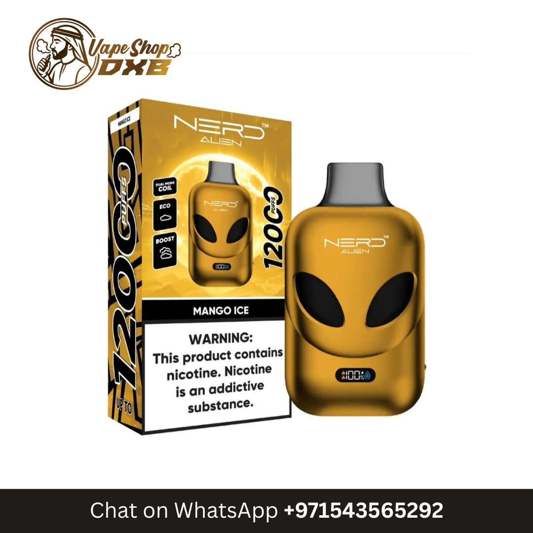 NERD Alien 12000 Puffs 20MG Rechargeable Disposable Vape – UAE