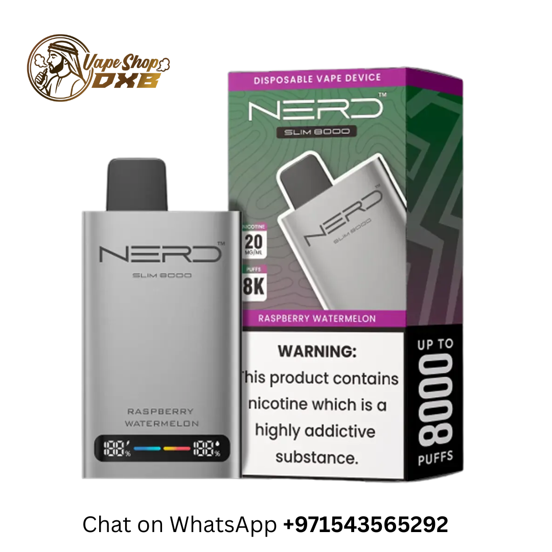 NERD Slim 8000 Puffs Vape 20MG – LCD Display Disposable in Dubai