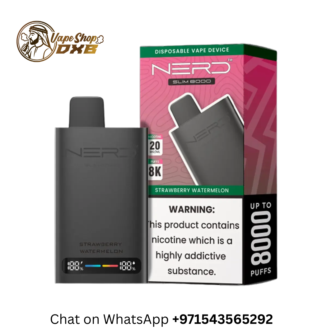 NERD Slim 8000 Puffs Vape 20MG – LCD Display Disposable in Dubai