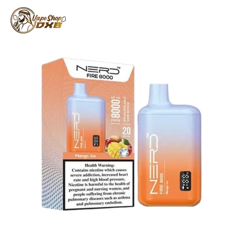 Nerd Fire 8000 Puffs Vape 2% Nicotine – Rechargeable in Dubai UAE