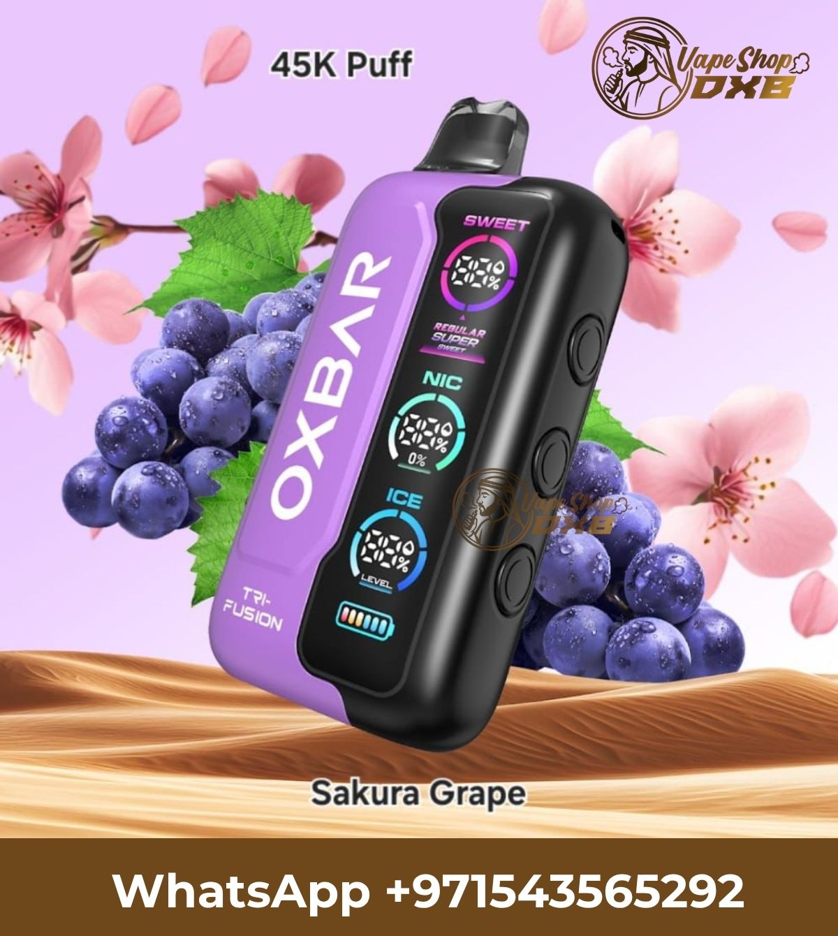 OXBAR Tri Fusion 45K 2% Disposable Vape 30ml Smart LED | Vape Dubai