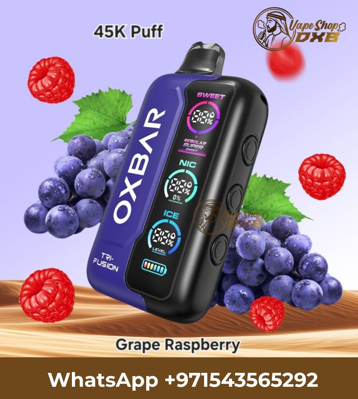 OXBAR Tri Fusion 45K 2% Disposable Vape 30ml Smart LED | Vape Dubai