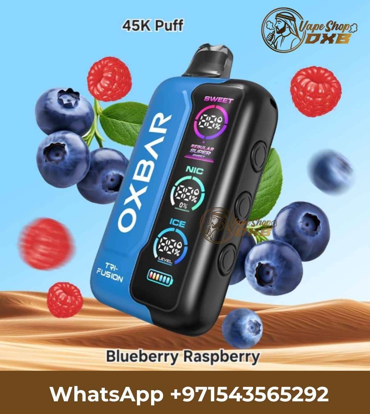 OXBAR Tri Fusion 45K 2% Disposable Vape 30ml Smart LED | Vape Dubai