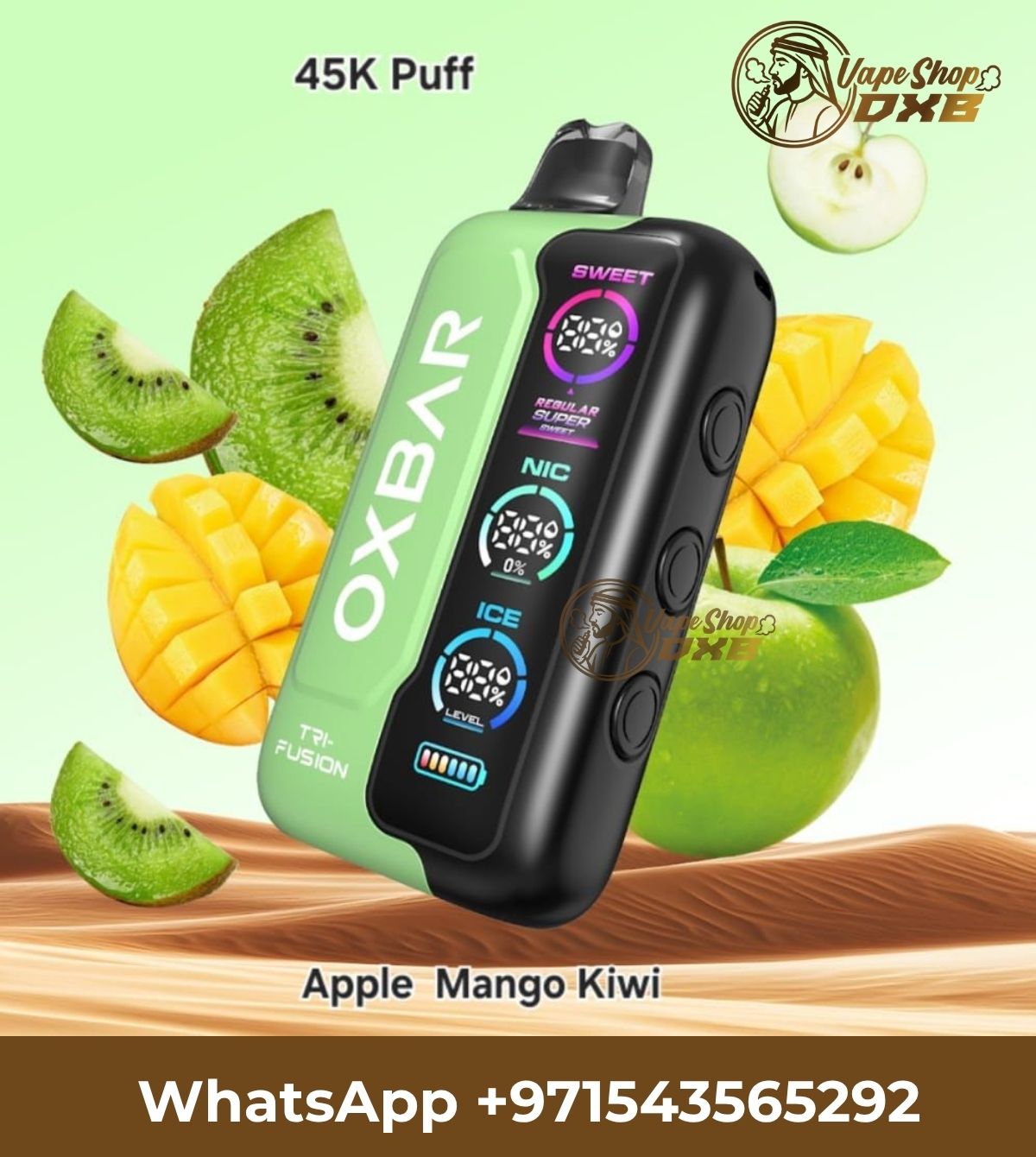 OXBAR Tri Fusion 45K 2% Disposable Vape 30ml Smart LED | Vape Dubai