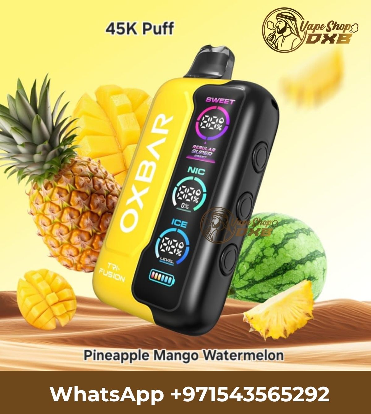 OXBAR Tri Fusion 45K 2% Disposable Vape 30ml Smart LED | Vape Dubai