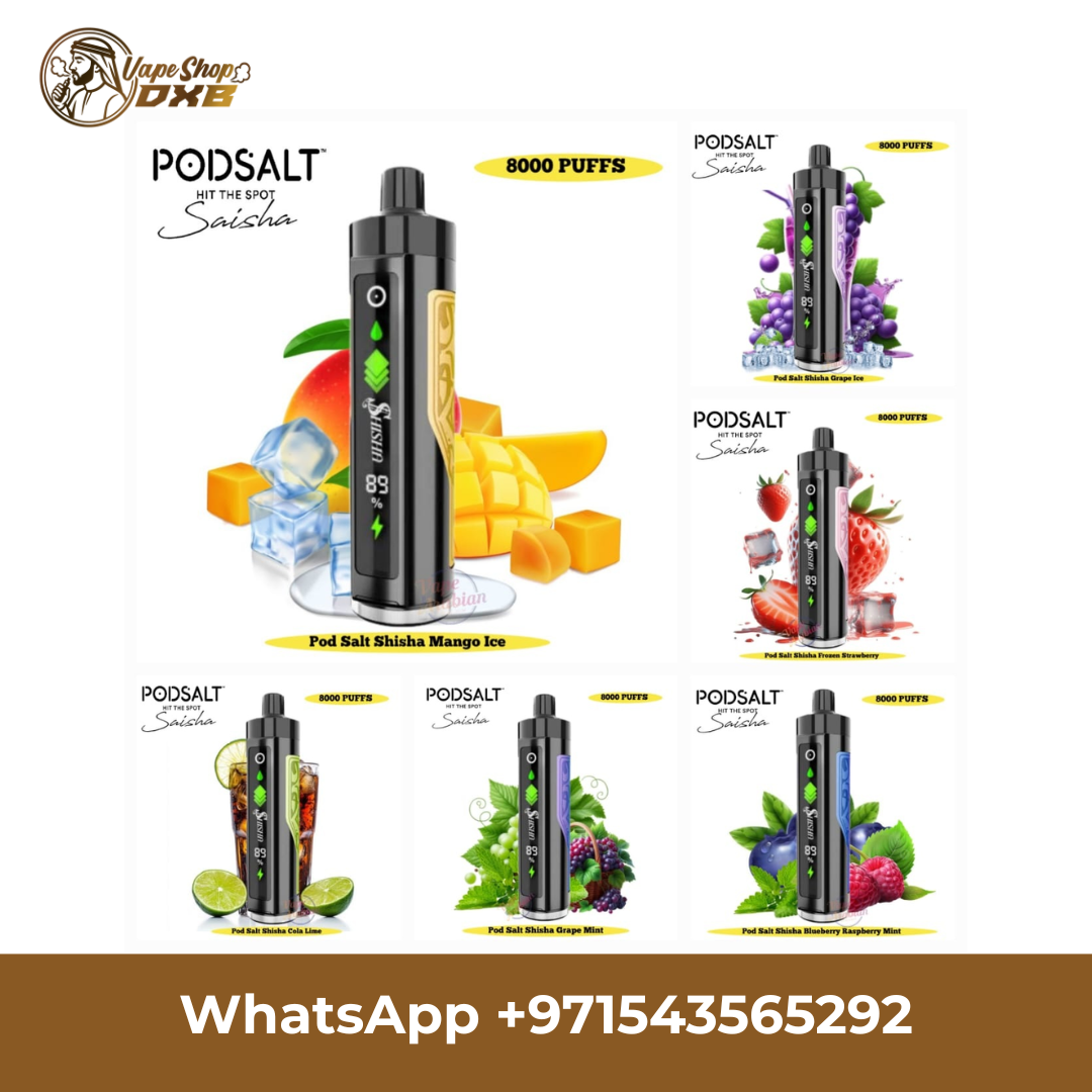 POD SALT Shisha 8000 Puffs 3MG Vape – Premium Disposable Dubai