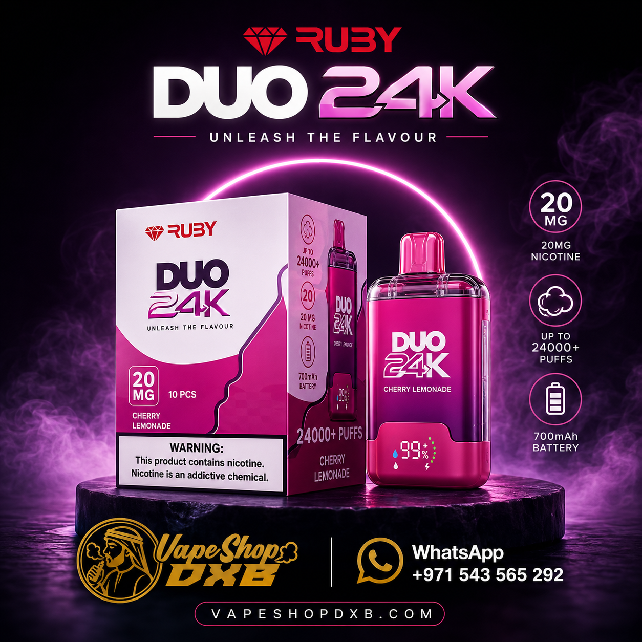 Buy Ruby Duo 24K Puffs Vape | Dubai UAE