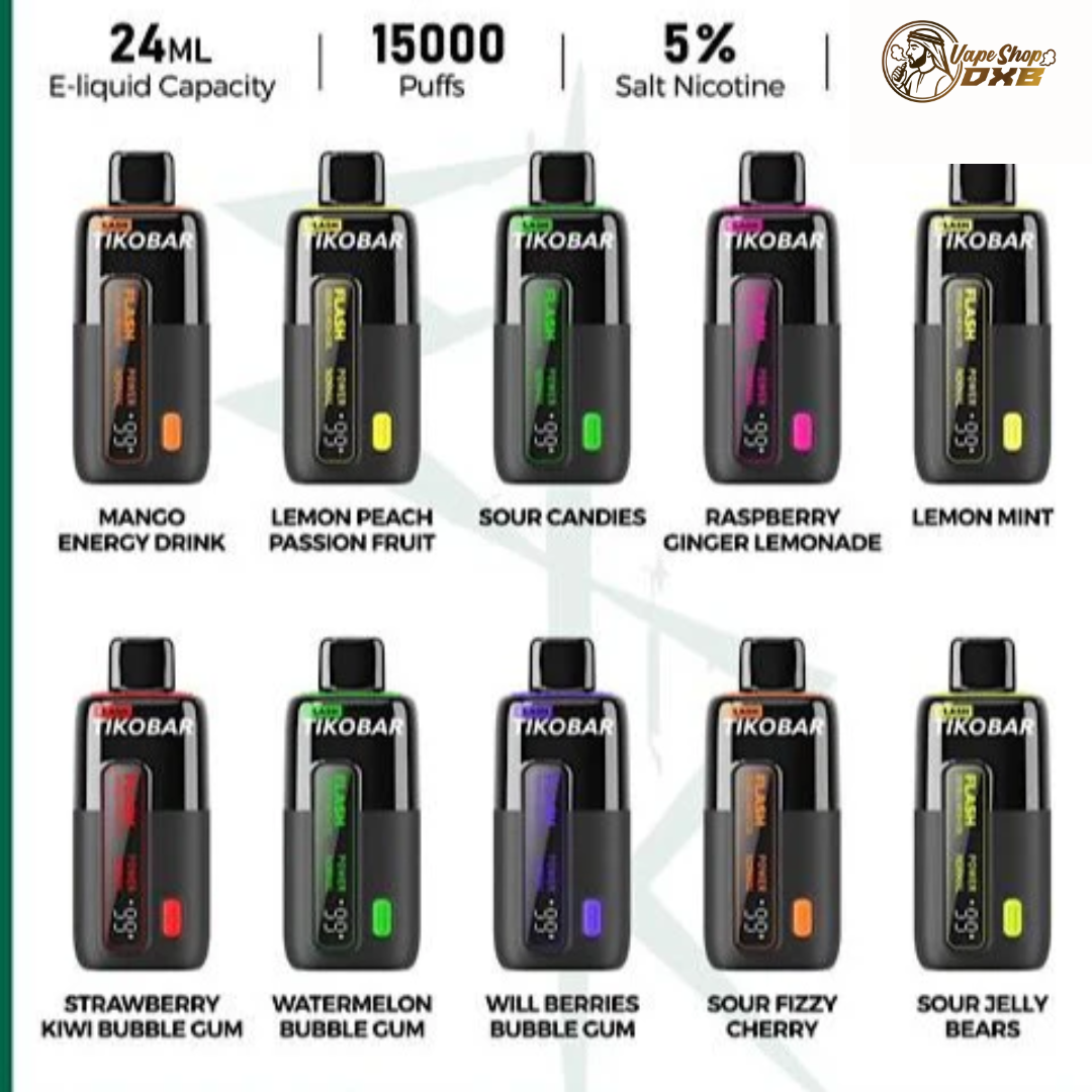 TIKOBAR Flash 15000 Puffs 5% Nicotine Disposable Vape in Dubai