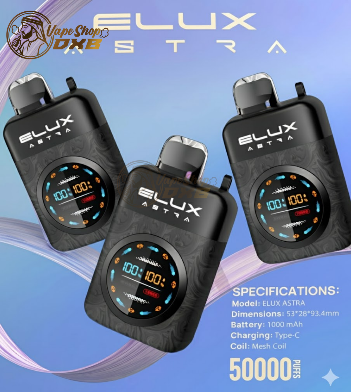 Elux Astra 50000 Puffs Disposable Vape 50K 5% Nicotine Dubai UAE