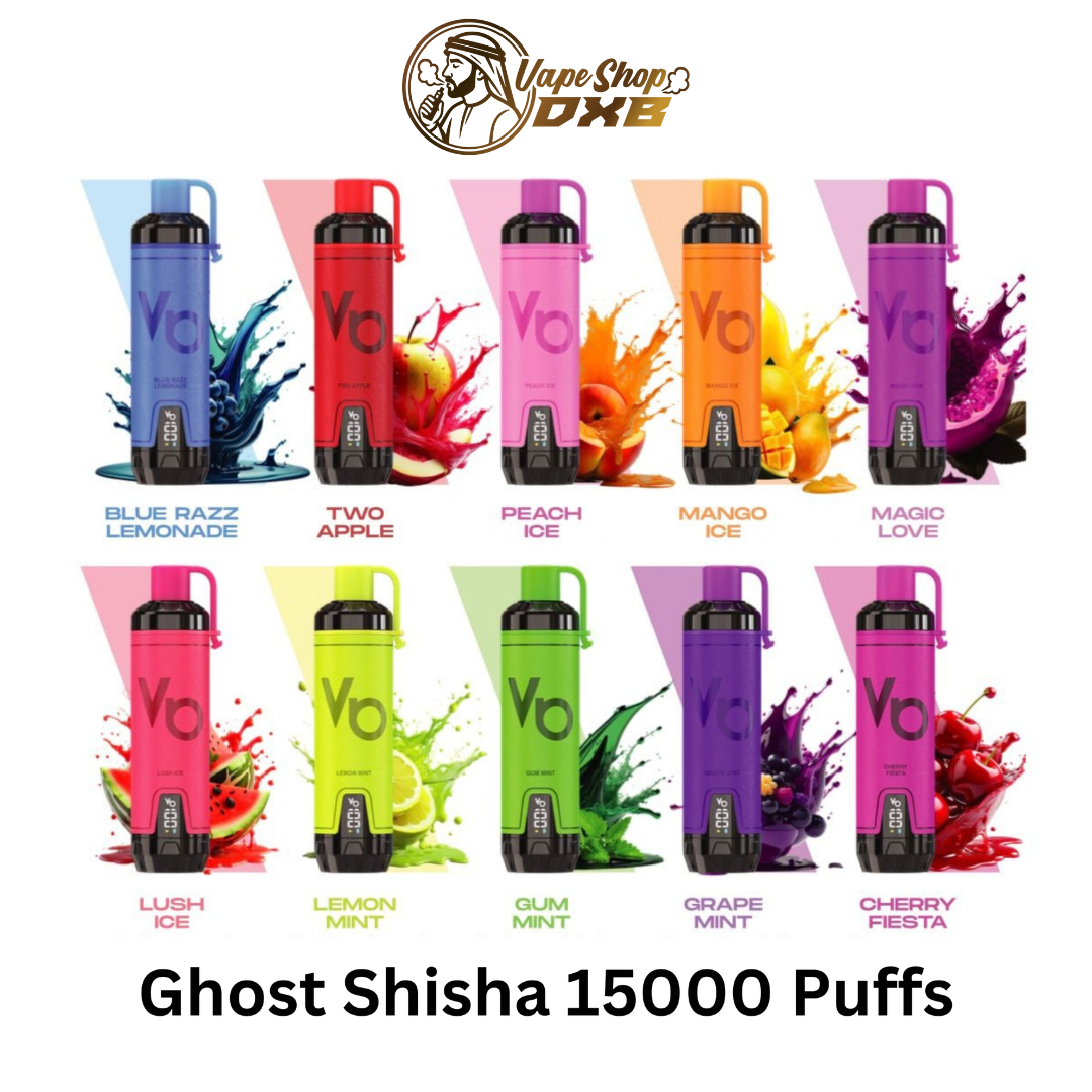 Vapes Bars Ghost Shisha 15000 Puffs 5MG Disposable Vape Dubai
